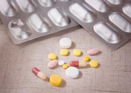 take medicine pills and drug for patient from pharmacy and hospital
