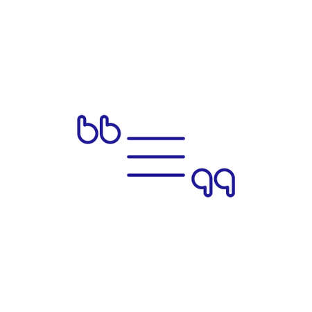 Blog quote chat line icon. Speech forum quotation. Vector illustrationのイラスト素材