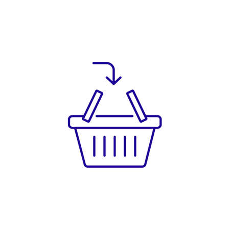 Basket shop market line icon. Buy grocery bag hypermarket. Vector illustrationのイラスト素材