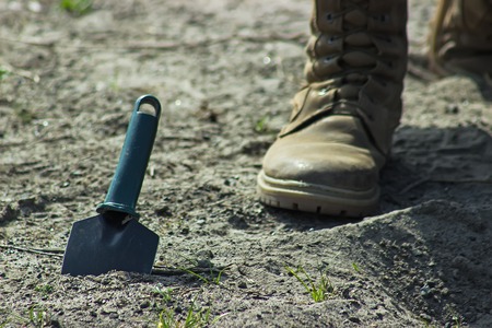 Military soldiers at tactical exercises unminingの写真素材