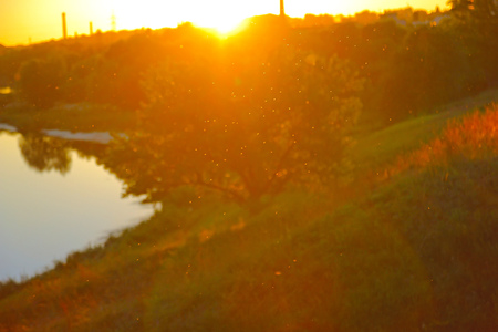 Evening in the river hillの写真素材