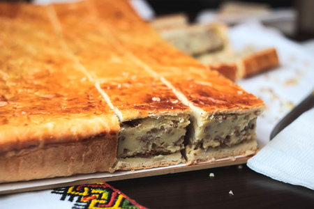 Rye cake was cut into cubesの写真素材