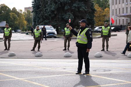 ZHYTOMYR, UKRAINE - OCTOBER 19, 2019: Hundreds of thousands of people arrive in the city to meet...