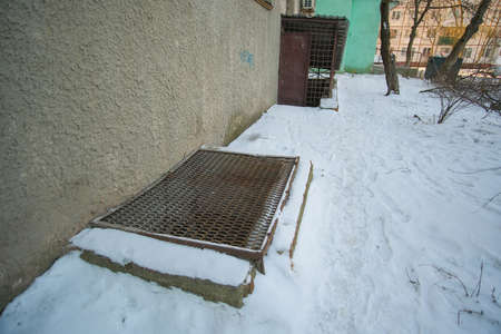 Way to abandoned Soviet bunker, echo of Cold War.の写真素材