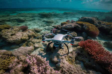 Monitor coral reefs and identify areas that require restoration efforts. Drones collect data, helping researchers and conservationists to better understand and protect coral ecosystems. Generative AIの素材