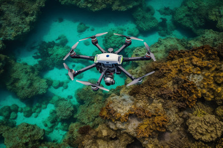 Monitor coral reefs and identify areas that require restoration efforts. Drones collect data, helping researchers and conservationists to better understand and protect coral ecosystems. Generative AIの素材