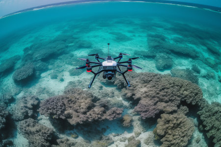 Monitor coral reefs and identify areas that require restoration efforts. Drones collect data, helping researchers and conservationists to better understand and protect coral ecosystems. Generative AIの素材