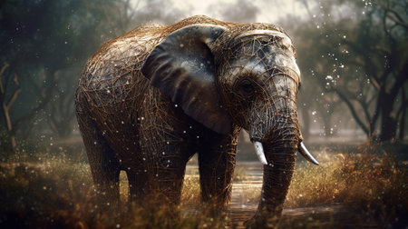 Exploring new technologies and artificial intelligence methods being used to increase the population of endangered elephants. Generative AIの素材