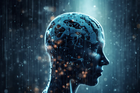 The development of artificial intelligence technology to predict weather patterns and improve climate change strategies. Generative AIの素材