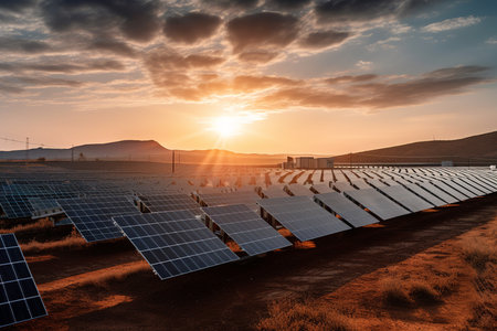 Solar panel, alternative electricity source, sustainable resources, concept Generative AIの素材