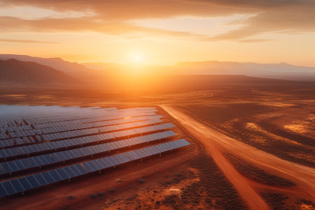 Solar panel, alternative electricity source, sustainable resources, concept Generative AIの素材