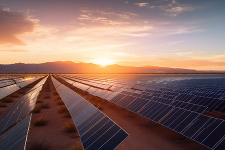 Solar panel, alternative electricity source, sustainable resources, concept Generative AIの素材