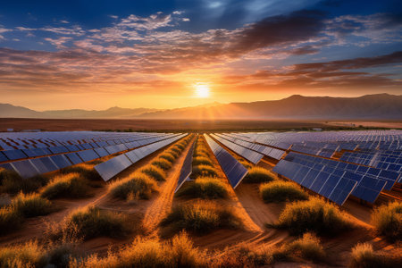 Solar panel, alternative electricity source, sustainable resources, concept Generative AIの素材