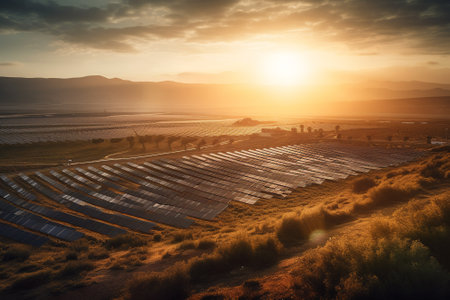 Solar panel, alternative electricity source, sustainable resources, concept Generative AIの素材
