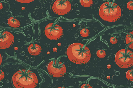 A vibrant tomato on a glass surface, highlighting its vivid colors and the smooth texture. Generative AIの素材