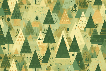a meadow filled with tall trees that resemble pyramids. The serene landscape creates a peaceful and tranquil ambiance. Background, texture. Generative AIの素材