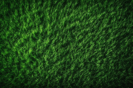 Top view of green grass texture, perfect for sports or summer themed projects. Generative AI.の素材