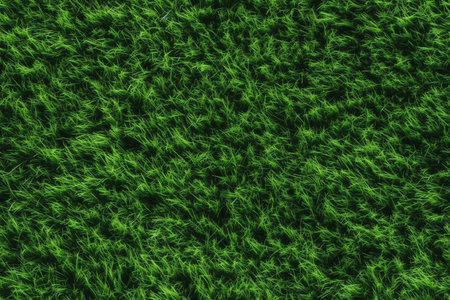 Top view of green grass texture, perfect for sports or summer themed projects. Generative AI.の素材