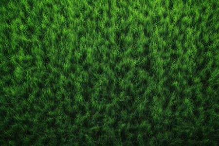 Top view of green grass texture, perfect for sports or summer themed projects. Generative AI.の素材