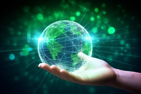 Future ESG modernization through renewable resources tech for sustainable conservation. Generative AI.の素材