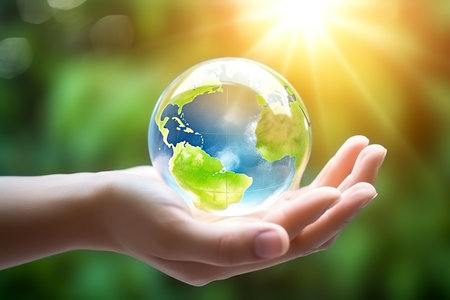 Future ESG modernization through renewable resources tech for sustainable conservation. Generative AI.の素材
