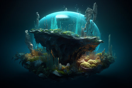 Mysterious abyss symbolizes the importance of protecting the environment on Earth Day. Generative AIの素材