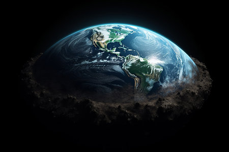 Mysterious abyss symbolizes the importance of protecting the environment on Earth Day. Generative AIの素材