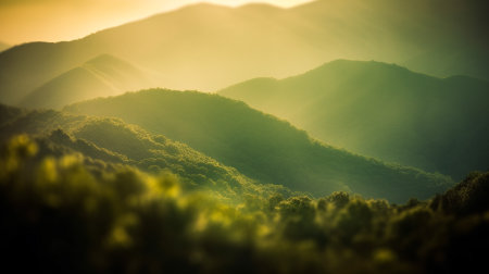 Top View of the Forest with mountains in background area.の素材