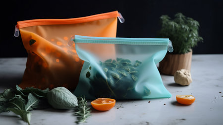 Modern Environment Friendly bag. Transparent shopping bags design. Reusable shopping bagの素材