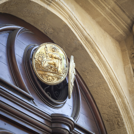 Plate indicating a notaryの写真素材