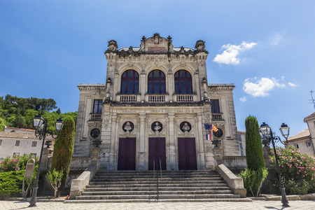 Municipal theater of Orange city with two clouds, Franceの写真素材