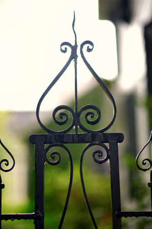 A beautiful hand forged wrought iron fence in Charleston, South Carolina.