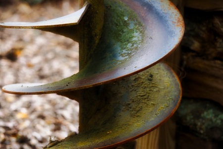 Closeup of an auger on a farm.