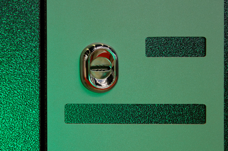 Door Lock. A photo of door locked.の写真素材