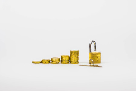 Growing coins with padlock