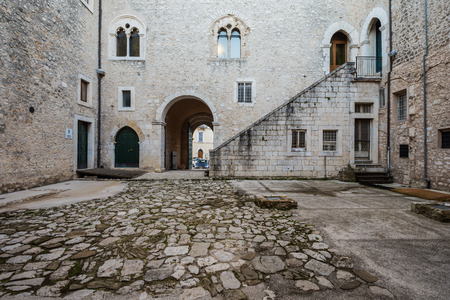 Atina at sunrise, Valley of Comino, Ciociaria, Italyのeditorial素材