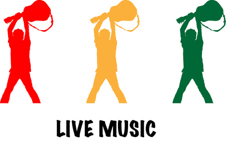 Live music vector illustration, guitarist isolated on a white backgroundのイラスト素材