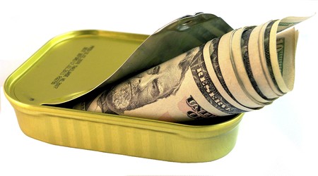 Dollars in canの写真素材