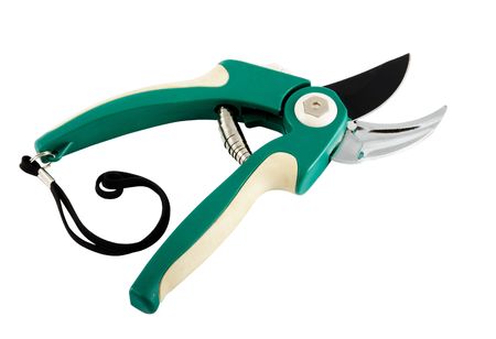 Shot of a garden pruner isolated on white backgroundの写真素材