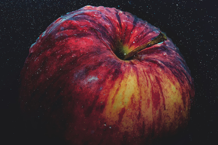 Apple isolated Black backgroundの写真素材