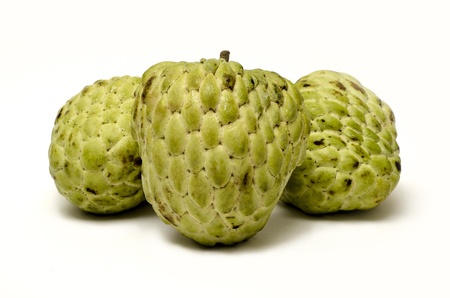 Sugar Apple,Custard Apple on white backgroundの写真素材