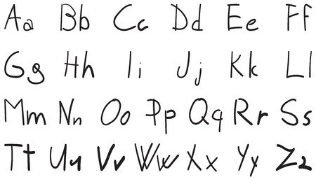 Handwritten alphabet in vector obejctのイラスト素材