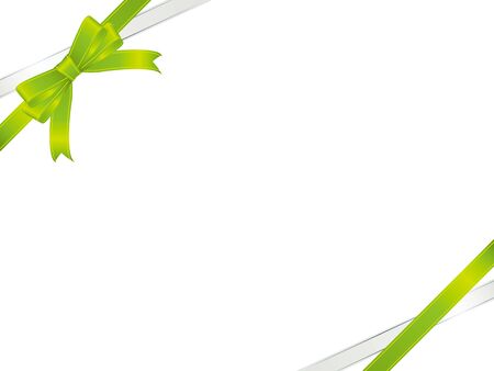 Yellow green and white ribbon frameのイラスト素材