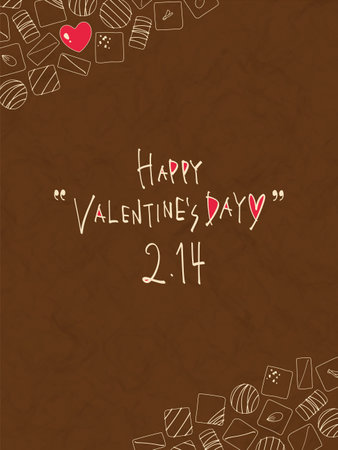 Hand-painted bonbon chocolate bird's-eye view illustration backgroundのイラスト素材