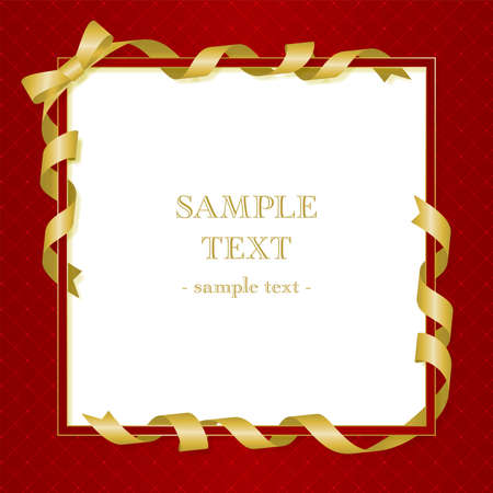 Wrapped ribbon frame background materialのイラスト素材