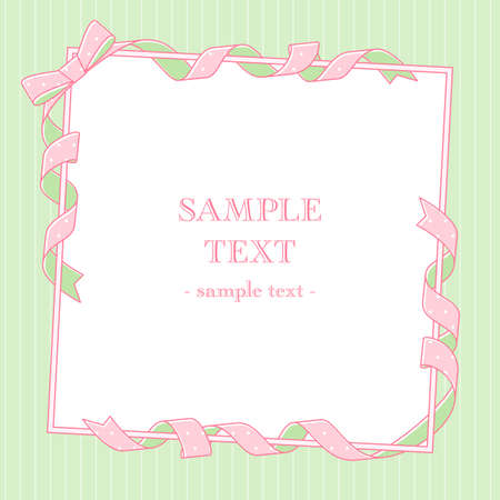 Wrapped ribbon frame background materialのイラスト素材