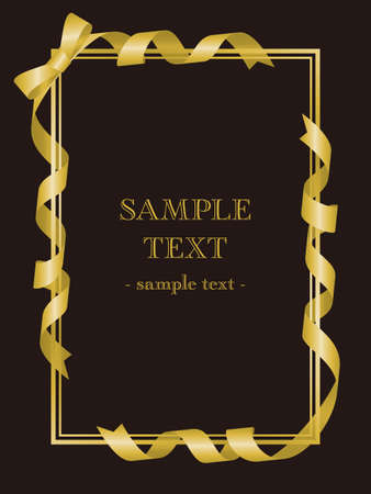 Wrapped ribbon frame background materialのイラスト素材