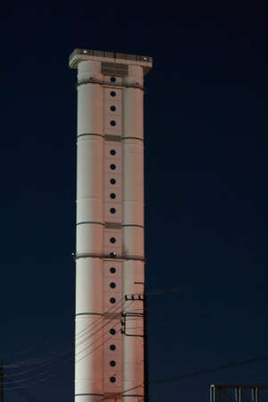 Japan Chimney of the thermal power plant at night