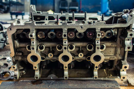 Inside of the car engineの写真素材
