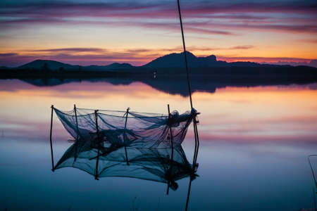 The lake twilightの写真素材